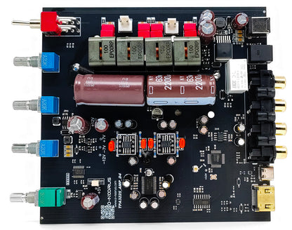 O-NOORUS D4 TPA3255 PFFB stereo amplifier with HDMI ARC Bluetooth USB Optical Coaxial RCA input, bass, middle, and treble tone and bypass