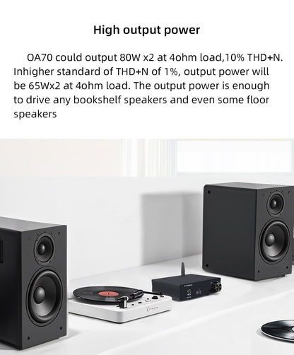 O-NOORUS OA70 Dual MA12070x2 Fully Balanced HIFI Class D Power Amplifier Bluetooth 5.0 Speaker Receiver Aptx RCA TRS Input